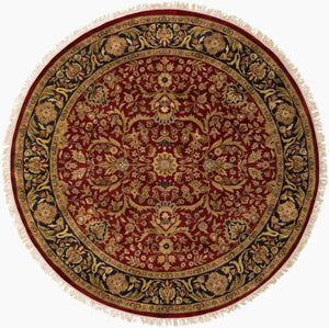 Surya Taj Mahal Tj-101 Luxurious 8' X 8' Handcrafted Wool Rug - Timeless Elegance For Your Home Decor Burgandy Nz Wool Tj1143-8rd