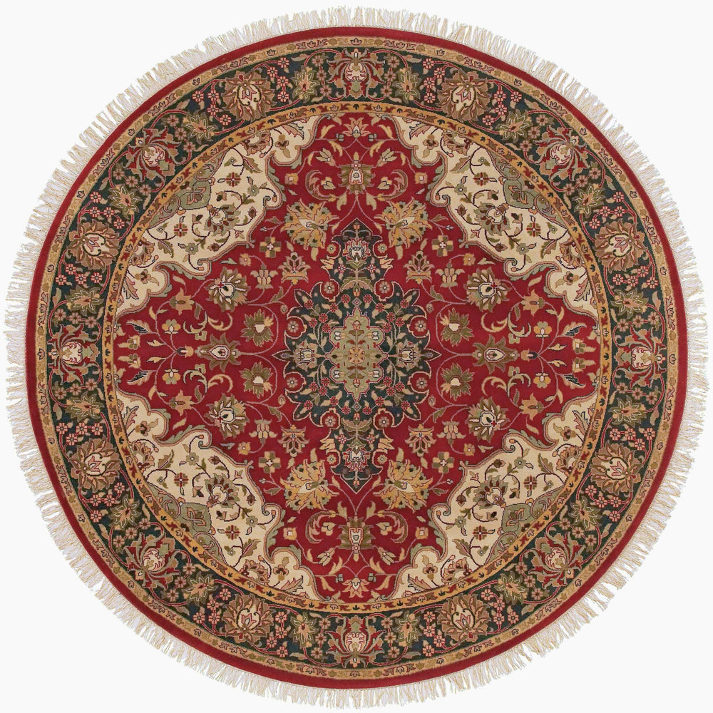 Surya Taj Mahal Handcrafted 8' X 8' New Zealand Wool Rug - Luxurious Elegance For Your Home Décor Rust Nz Wool Tj2000-8rd