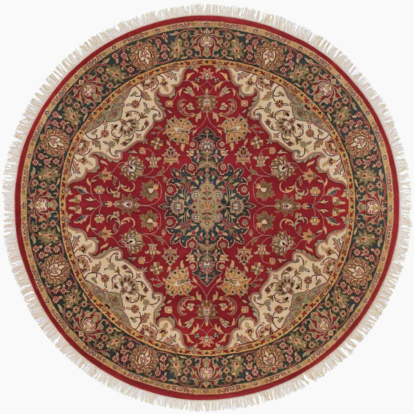 Surya Taj Mahal Handcrafted 8' X 8' New Zealand Wool Rug - Luxurious Elegance For Your Home Décor Rust Nz Wool Tj2000-8rd