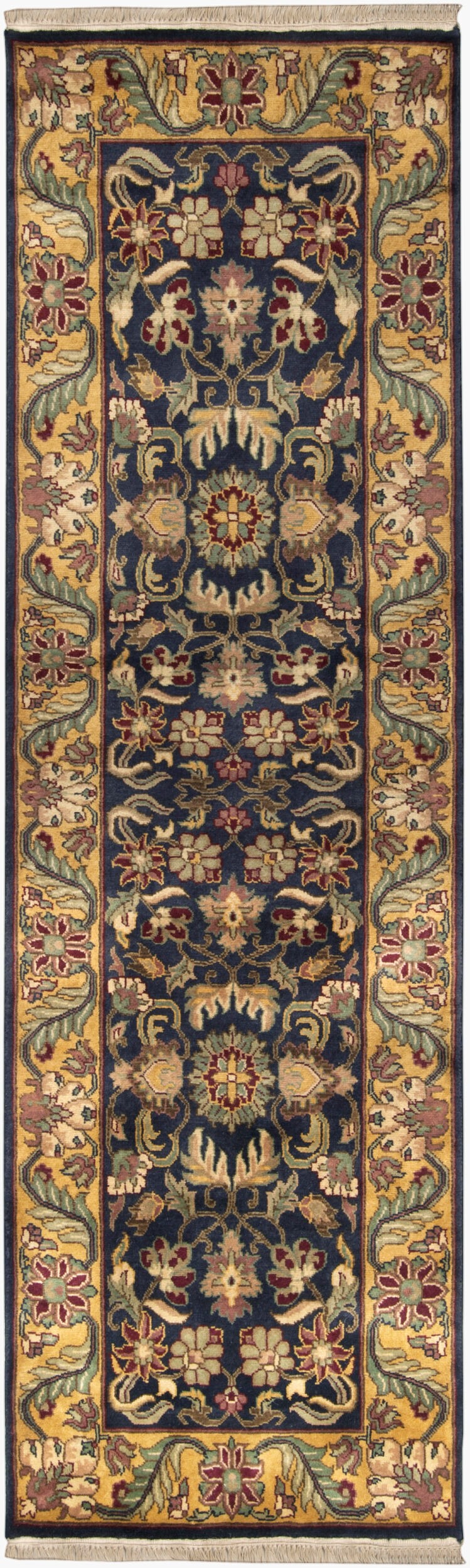 Surya Taj Mahal Handmade Wool Rug 2'6" X 8' – Timeless Classic, Hand-knotted Quality, Perfect For Any Space Ink Blue Nz Wool Tj309-268