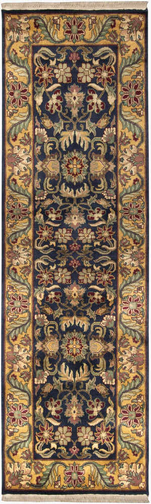 Surya Taj Mahal Handmade Wool Rug 2'6" X 8' – Timeless Classic, Hand-knotted Quality, Perfect For Any Space Ink Blue Nz Wool Tj309-268