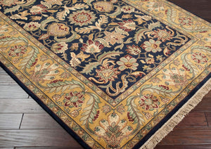 Surya Taj Mahal Handmade Wool Rug 2'6" X 8' – Timeless Classic, Hand-knotted Quality, Perfect For Any Space Ink Blue Nz Wool Tj309-8rd