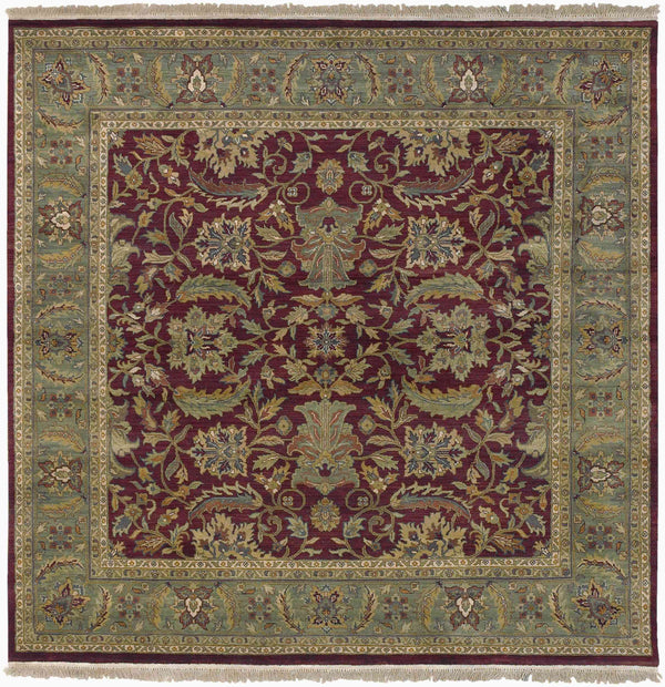 Surya Taj Mahal Handmade 8' X 8' Rug - Luxurious New Zealand Wool, Timeless Hand Knotted Design For Home Burgundy Nz Wool Tj41-8sq