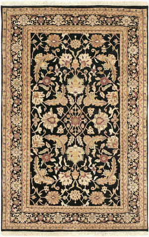 Surya Taj Mahal Handmade 8' X 8' Rug - Luxurious New Zealand Wool, Timeless Hand Knotted Design For Home Black Nz Wool Tj44-5686