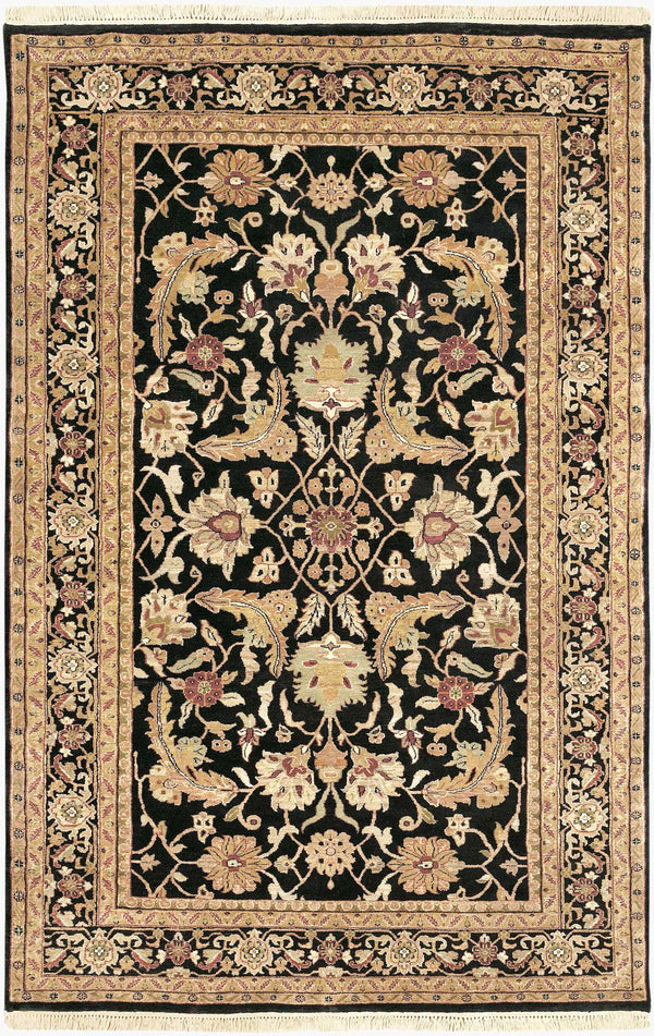 Surya Taj Mahal Handmade 8' X 8' Rug - Luxurious New Zealand Wool, Timeless Hand Knotted Design For Home Black Nz Wool Tj44-5686