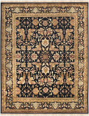 Surya Taj Mahal Handmade 8' X 8' Rug - Luxurious New Zealand Wool, Timeless Hand Knotted Design For Home Black Nz Wool Tj44-7999