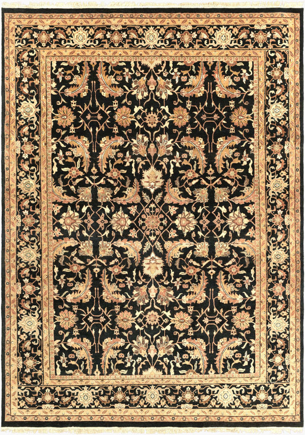 Surya Taj Mahal Handmade 8' X 8' Rug - Luxurious New Zealand Wool, Timeless Hand Knotted Design For Home Black Nz Wool Tj44-86116
