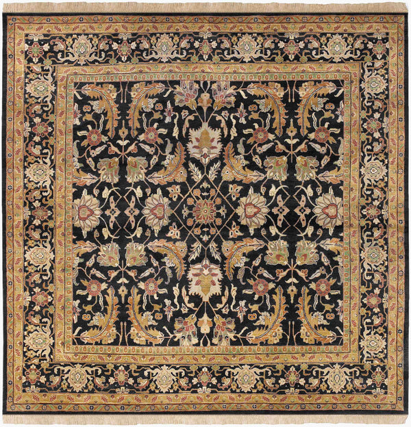 Surya Taj Mahal Handmade 8' X 8' Rug - Luxurious New Zealand Wool, Timeless Hand Knotted Design For Home Black Nz Wool Tj44-8sq