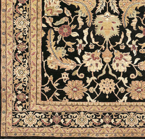 Surya Taj Mahal Handmade 8' X 8' Rug - Luxurious New Zealand Wool, Timeless Hand Knotted Design For Home Black Nz Wool Tj44-8sq