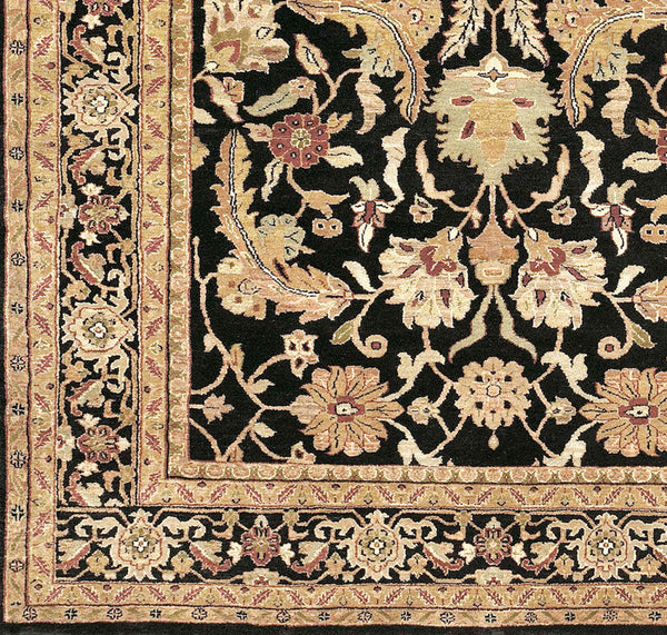 Surya Taj Mahal Handmade 8' X 8' Rug - Luxurious New Zealand Wool, Timeless Hand Knotted Design For Home Black Nz Wool Tj44-8sq