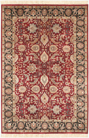 Surya Taj Mahal Tj-6575 Handmade 2' X 3' Luxurious New Zealand Wool Rug - Exquisite Hand-knotted Design Rust Nz Wool Tj6575-5686