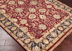 Surya Taj Mahal Tj-6575 Handmade 2' X 3' Luxurious New Zealand Wool Rug - Exquisite Hand-knotted Design Rust Nz Wool Tj6575-8sq