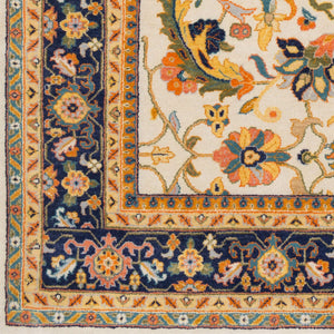 Surya Taj Mahal Tj-6575 Handmade 2' X 3' Luxurious New Zealand Wool Rug - Exquisite Hand-knotted Design Mustard Nz Wool Tj6600-5686