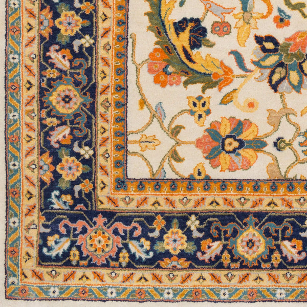 Surya Taj Mahal Tj-6575 Handmade 2' X 3' Luxurious New Zealand Wool Rug - Exquisite Hand-knotted Design Mustard Nz Wool Tj6600-5686