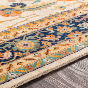 Surya Taj Mahal Tj-6575 Handmade 2' X 3' Luxurious New Zealand Wool Rug - Exquisite Hand-knotted Design Mustard Nz Wool Tj6600-5686