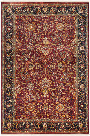 Surya Taj Mahal Tj-6575 Handmade 2' X 3' Luxurious New Zealand Wool Rug - Exquisite Hand-knotted Design Burgandy Nz Wool Tj6601-23