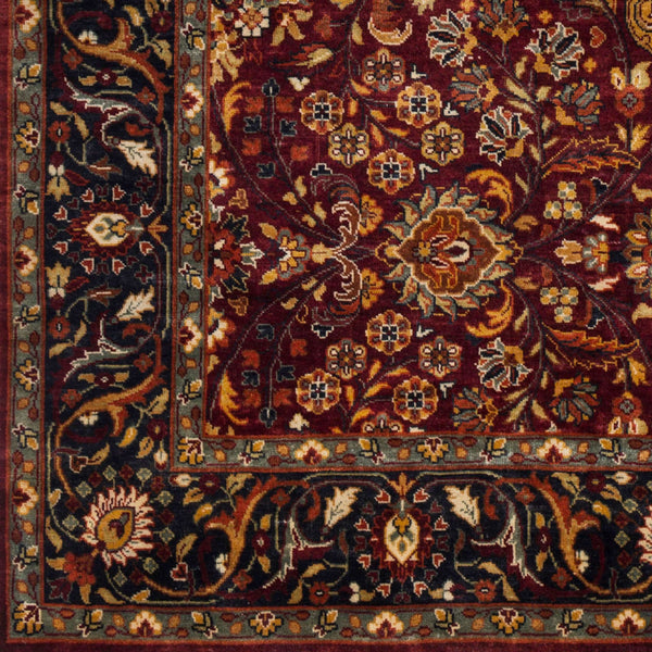Surya Taj Mahal Tj-6575 Handmade 2' X 3' Luxurious New Zealand Wool Rug - Exquisite Hand-knotted Design Burgandy Nz Wool Tj6601-23