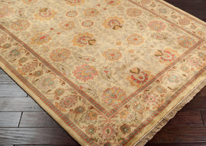 Surya Taj Mahal Hand-made 8' X 8' Luxurious New Zealand Wool Rug - Elegant Touch For Your Home Decor Mustard Nz Wool Tj826-8sq