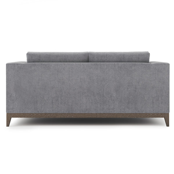 Bernhardt Bernhardt Noel Loveseat In Grey Fabric With Feather-Down Cushions, Low Profile & Portobello Base - Made to Order P7325A