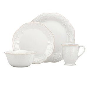 Lenox French Perle 4-Piece Place Setting White, WHITE STONEWARE 822967
