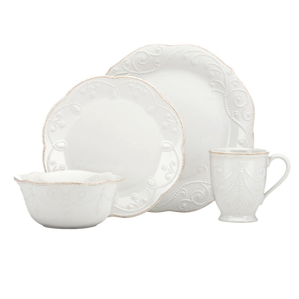 Lenox French Perle 4-Piece Place Setting White, WHITE STONEWARE 822967