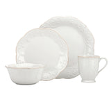 Lenox French Perle 4-Piece Place Setting White, WHITE STONEWARE 822967