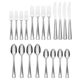 Lenox Oneida Etta 20 Piece Everyday Flatware Set, Service for 4 Metallic, STAINLESS METAL 896122