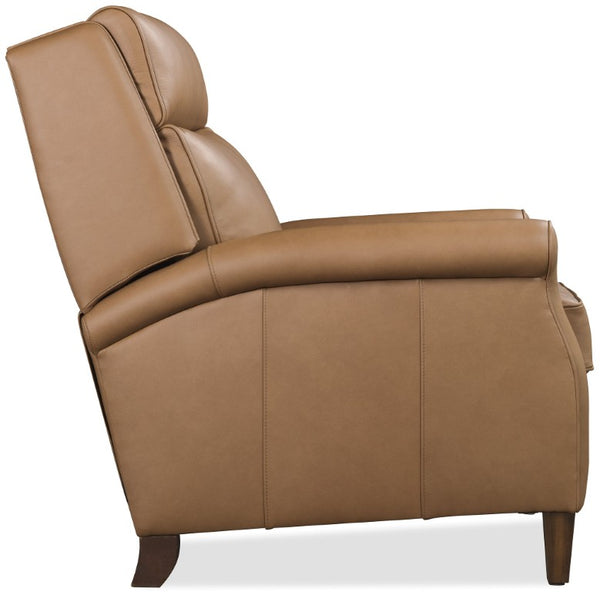 Hooker Furniture Randall Power Recliner In Billows Caramel Leather With Usb, Pop-Up Headrest, Bustle Back Comfort Brown RC820-PH-087