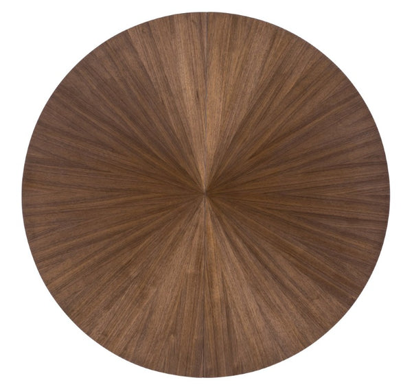 Hooker Furniture Eleana Starburst Walnut Round Dining Table With Sunlit Bronze Pedestal And Removable 20" Leaf 7252-75203-85
