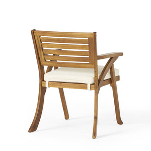 English Elm Helen Outdoor Acacia Hardwood Dining Chairs Curved Slat Back Patio Set of Two 54555.00TEA
