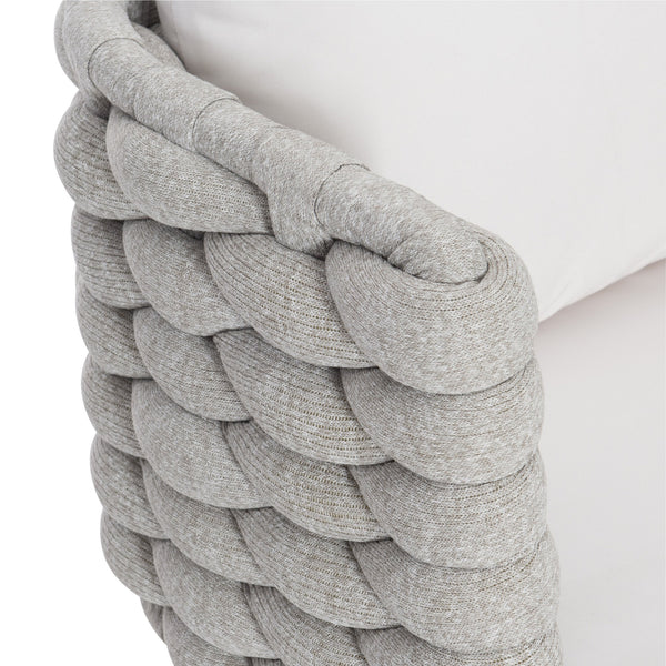 Bernhardt Bernhardt Santa Cruz Outdoor Arm Chair Nordic Grey Sock Weave Aluminum Frame Silver Mist Legs, Plush Cushions X02545Q