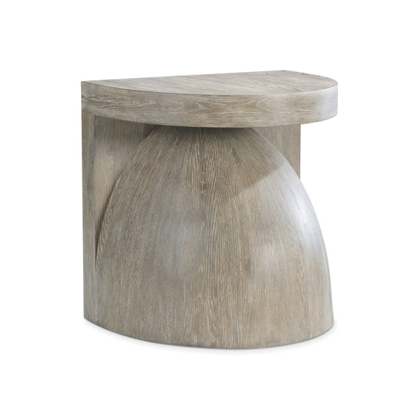 Bernhardt Bernhardt Sculptural Moda Side Table With Oak Aurum Top, Woodgrain Resin Base, Compact Modern Accent 547127