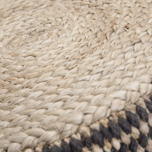 English Elm Larissa Round Braided Pouf — Handcrafted Natural Jute Ottoman, Supportive Seat & Versatile Décor Black B136P159332