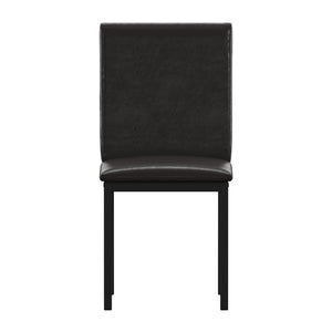 Homelegance By Top-Line Aristos Metal Faux Leather Upholstered Dining Chairs Black Metal