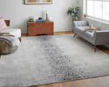 Feizy Rugs Astra Polyester/Polypropylene Machine Made Industrial Rug Ivory/Gray/Black 9'-2" x 12'