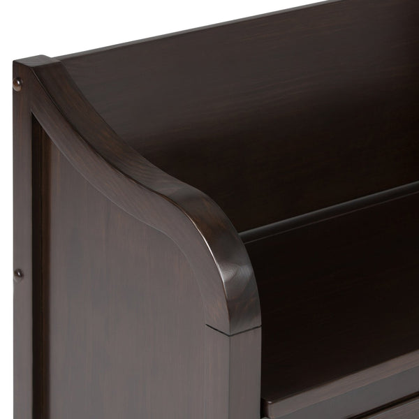 English Elm Connaught Entryway Storage Bench - Handcrafted Dark Chestnut Brown With Safety Hinges & Style B136P158130