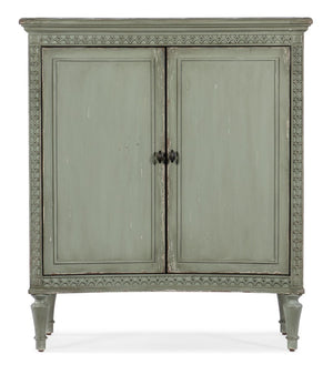 Hooker Furniture Charleston Verdigris Green Two-Door Accent Chest With Soft-Close Doors, Fretwork & Adjustable Shelf 6750-50001-32