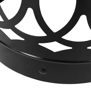 English Elm Outdoor Powder-coated Iron Nesting Accent Tables Set of 2 Laser-cut Circle Design Black 73606.00BLK