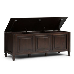 English Elm Connaught Storage Bench Trunk – Elegant Dark Chestnut Brown Seat With Hidden Storage Solutions B136P158129