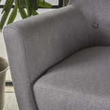 Christopher Knight Home® - Noble House - Meena Buttoned Mid Century Modern Light Grey Fabric Club Chair