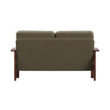 Homelegance By Top-Line Parcell Mission-Style Wood Loveseat Green Rubberwood