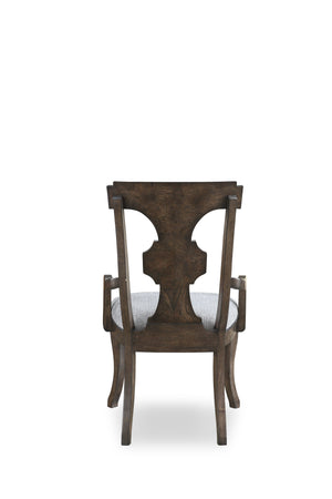 A.R.T. Furniture Landmark Splat Back Arm Chair - Elegant Traditional Design In Smoked Tenebre With Comfortable Upholstery - Set Of 2 Brown, Grey Material, Hickory And Oak Veneers 256203-2316