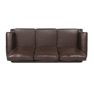 English Elm 3 Seater Pu Leather Sofa with Nailhead Trim Tapered Birch Legs for Modern Living 71405.00PUDBRN