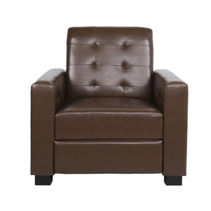 English Elm Christopher Knight Home® - RECLINER ergonomic PU leather lounge chair with plush padding and supportive design for home comfort and style Dark Brown 71978.00PUDBRN