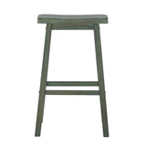 Homelegance By Top-Line Barrett Saddle Seat 29-inch Bar Height Backless Stools (Set of 2) Green Rubberwood