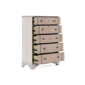 A.R.T. Furniture Alcove Drawer Chest: Elegant Storage Solution With Five Drawers, Cedar Lining, And Vintage Charm Light Brown, White Acacia Solids,Maple Veneers,Metal 321150-2801
