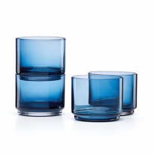 Lenox Tuscany Classics Stackable 4-Piece Short Glasses Blue, NO COLOR GLASS,CRYSTAL 894461