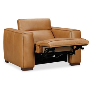 Hooker Furniture Fresco Semi-aniline Leather Power Recliner with Motorized Headrest for Modern Living SS404-PH1-080