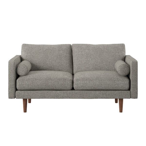 Homelegance By Top-Line Jeriah Mid-Century Tapered Leg Loveseat with Pillows Grey Polyester
