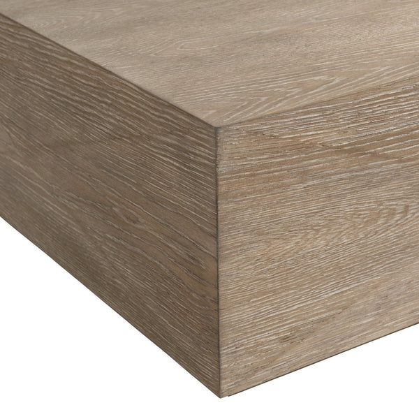 Bernhardt Bernhardt Aventura Cocktail Table With Marcona Oak Finish, 42.5" Sculpted Resin Overlays, Low-Profile Design 318011